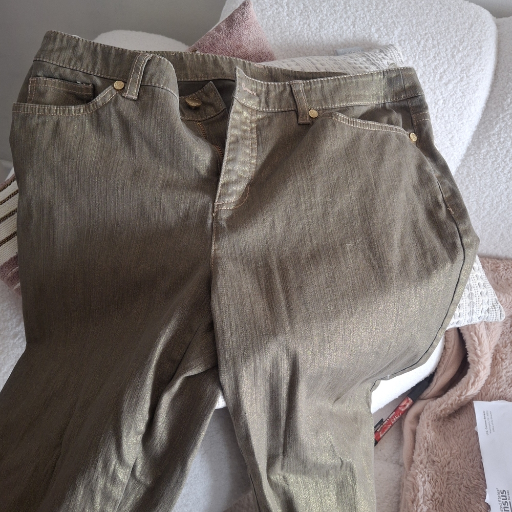 Anne Klein Gold Straight Leg Pants